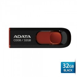 ADATA C008 - Flashdisk USB Capless Sliding - 32GB Hitam-merah