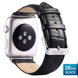 OptimuZ Premium Croc Leather Watch Band Strap for Apple Watch - 38mm Black